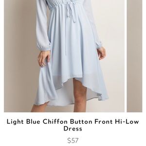 Light blue chiffon post maternity dress